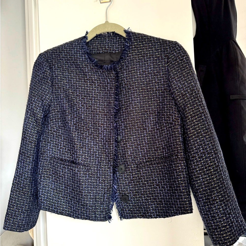 Navy gold banana republic blazer